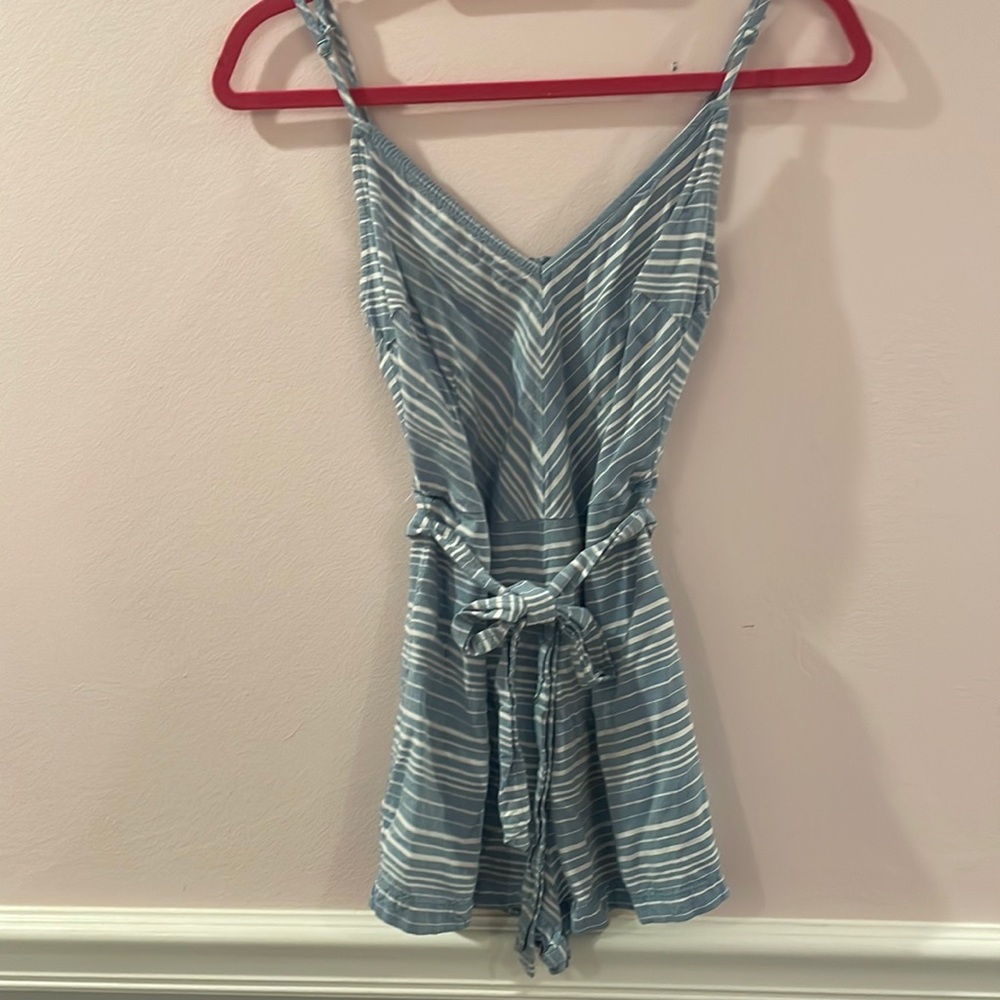 Striped romper blue and white striped size extra small juniors